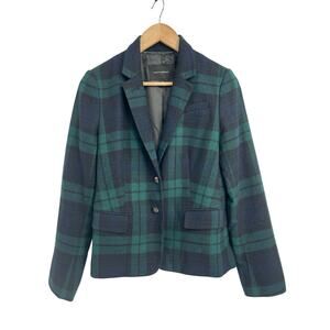 Banana Republic Green and Blue Plaid Blazer